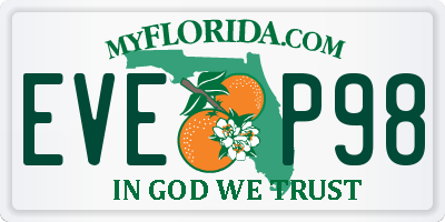 FL license plate EVEP98