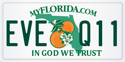 FL license plate EVEQ11