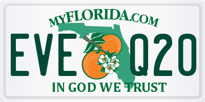 FL license plate EVEQ20