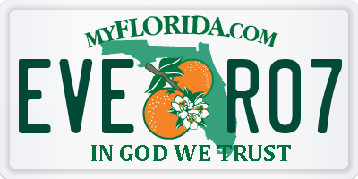 FL license plate EVER07