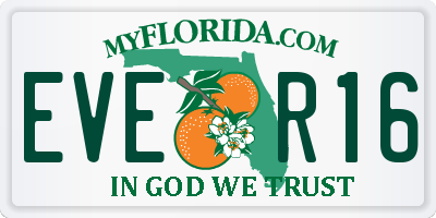 FL license plate EVER16