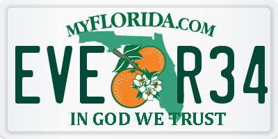 FL license plate EVER34