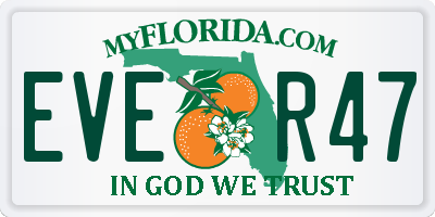 FL license plate EVER47