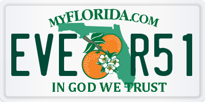 FL license plate EVER51