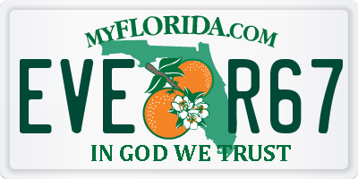 FL license plate EVER67