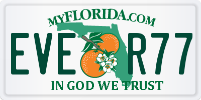 FL license plate EVER77