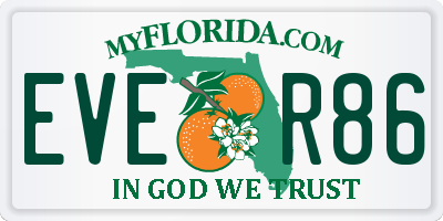 FL license plate EVER86