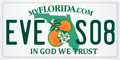 FL license plate EVES08