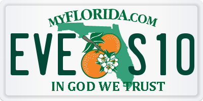 FL license plate EVES10