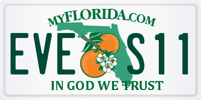 FL license plate EVES11