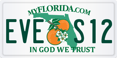 FL license plate EVES12
