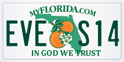 FL license plate EVES14