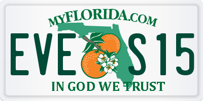 FL license plate EVES15
