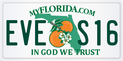 FL license plate EVES16