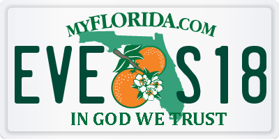 FL license plate EVES18