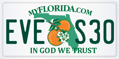 FL license plate EVES30