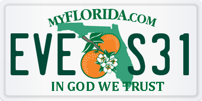 FL license plate EVES31