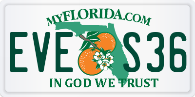 FL license plate EVES36