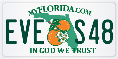 FL license plate EVES48