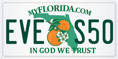 FL license plate EVES50