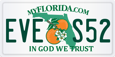 FL license plate EVES52