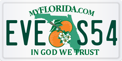 FL license plate EVES54