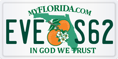 FL license plate EVES62