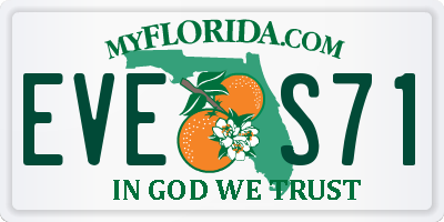 FL license plate EVES71