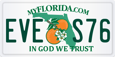 FL license plate EVES76