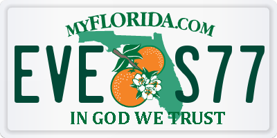 FL license plate EVES77