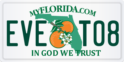 FL license plate EVET08