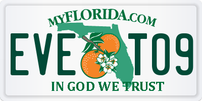 FL license plate EVET09