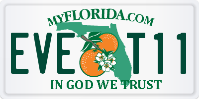 FL license plate EVET11
