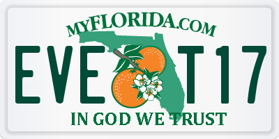 FL license plate EVET17