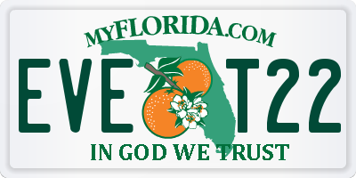 FL license plate EVET22