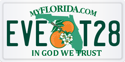 FL license plate EVET28