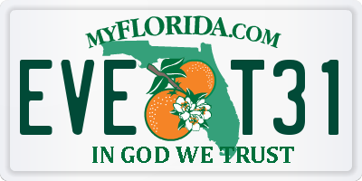 FL license plate EVET31