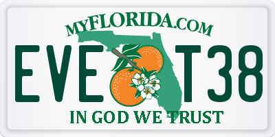 FL license plate EVET38