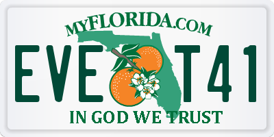FL license plate EVET41