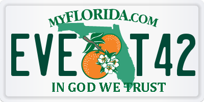 FL license plate EVET42