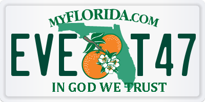 FL license plate EVET47