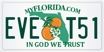 FL license plate EVET51