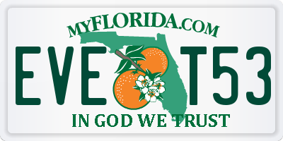 FL license plate EVET53