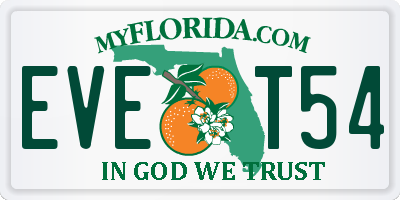 FL license plate EVET54