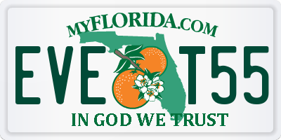 FL license plate EVET55