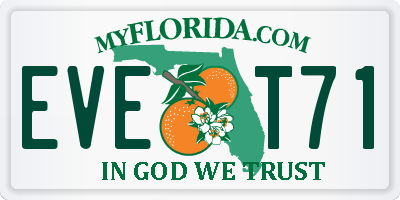 FL license plate EVET71