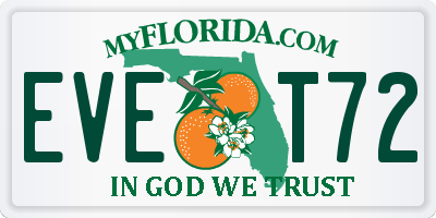 FL license plate EVET72