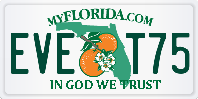 FL license plate EVET75