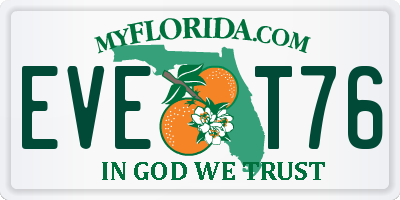 FL license plate EVET76