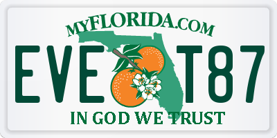 FL license plate EVET87